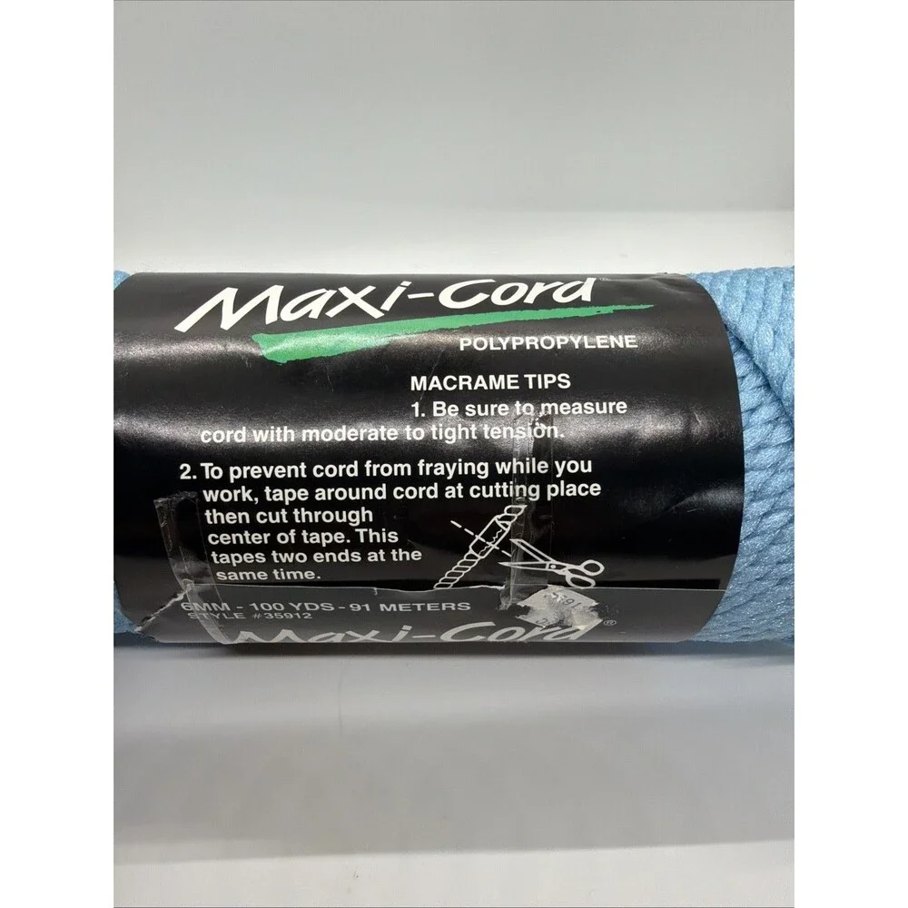 Maxi-Cord Macrame Twisted 6mm Craft Country Lt Blue 100 Yards Vintage USA (2)